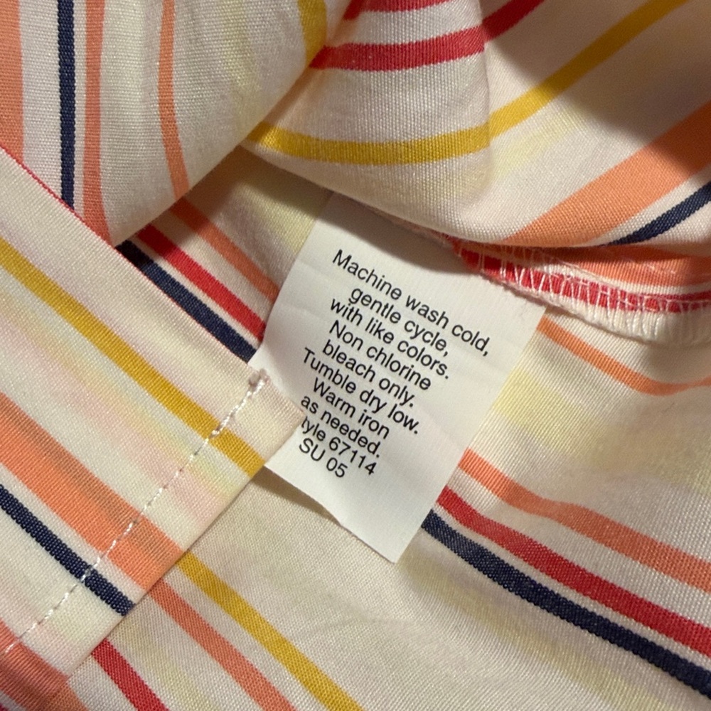 J. Crew Women Multicolor Striped Button Down Shirt w/ 3/4 Sleeves in Size Small - Picture 5 of 6